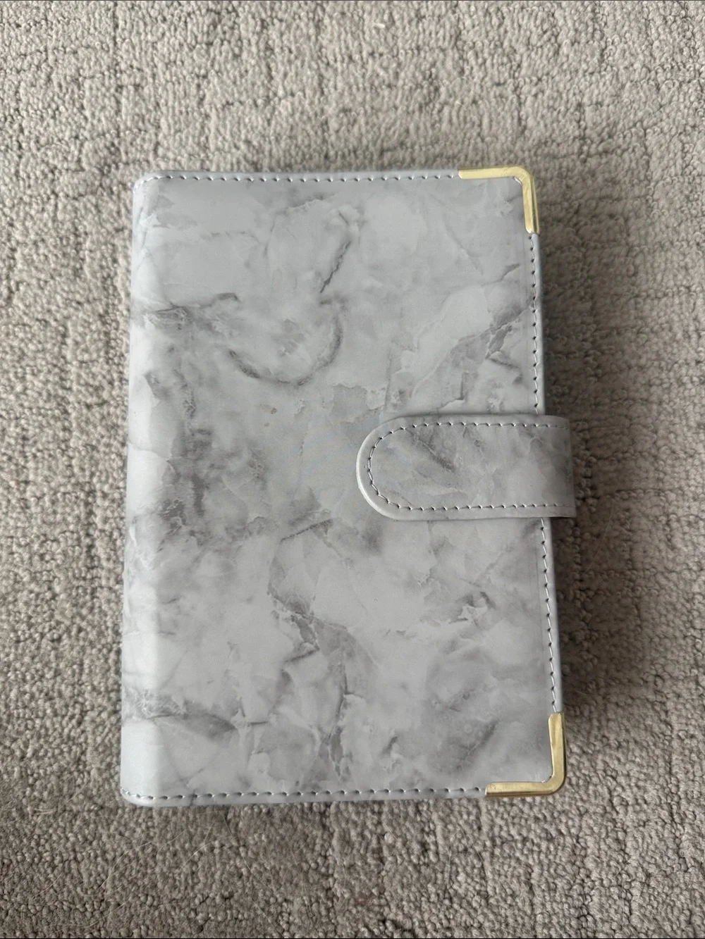 Gray Faux Leather Ring Binder Budgeting Planner